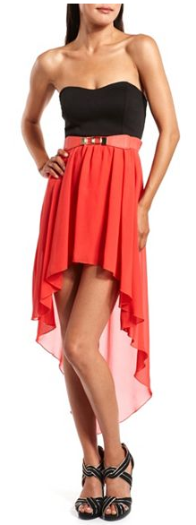 Belted High Low Tube Dress