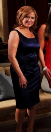 Caroline Manzos Navy Blue Season 4 Real Housewives of New Jersey Reunion Dress Armani Collrzioni