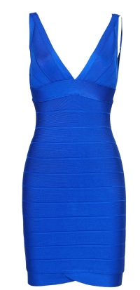 Cobalt Blue V Neck Bandage Dress by Celeb Boutique Seen on Tamra Barney