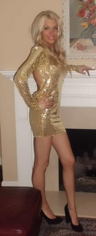 Leiluna Collection Gold Sequin Backless Dress