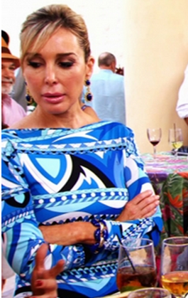 Marysol Pattons Blue Printed Dress at the Pig Roast Pucci