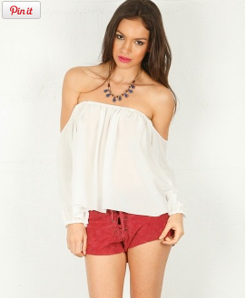 Boulee Audrey Off The Shoulder Blouse in White
