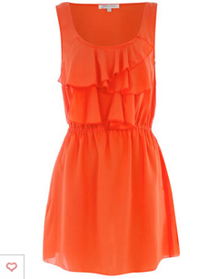 Dorothy Perkins Ruffle Front Dress Orange