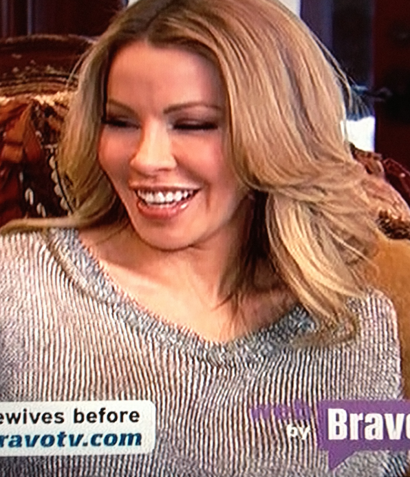 Lisa Hochstein Silver Sweater Talking to Her Husband by Vince