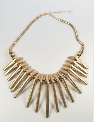 To The Point Gold Spike Necklace