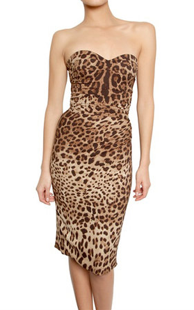 Dolce & Gabbana Leopard Charmeuse Stretch Dress