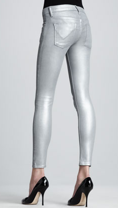Hudson Crystal Super Skinny Silver Jean