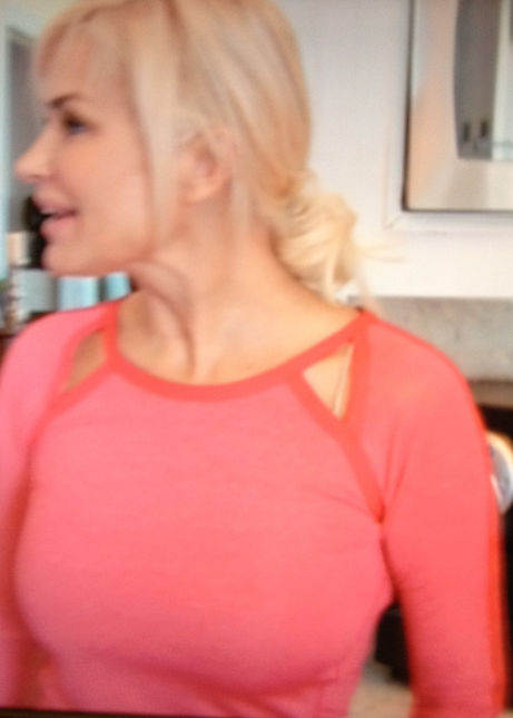 Yolanda Foster Red Pink Cutout Top Shirt with Kim Lululemon