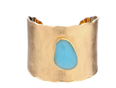 Marcia Moran Gold and Turquoise Cuff
