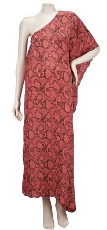 Belle Gray By Lisa Rinna One Shoulder Pink Python Print Maxi Dress