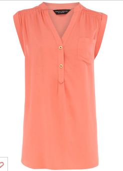 Dorothy Perkins Coral Longline Blouse