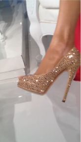 Joanna Krupas Real Housewives of Miami Reunion Shoes Casadei Nude Crystal Peep Toe Pumps