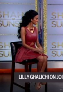Lilly Ghalichi Red Leather Dress on New York Live