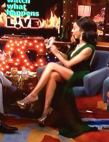 Lilly Ghalichi's Green Watch What Happens Live Dress Michael Costello