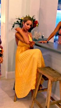 Lisa Hochsteins Yellow Pleated Maxi Dress in Bimini Alice & Olivia Adalyn