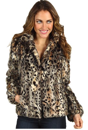 Anne Klein Leopard Faux Fur Coat