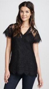 Black Lace Scalloped Top