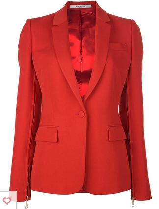 Givenchy Wool Zip Sleeve Jacket Red