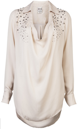 Haute Hippie Crystal Embellished White Blouse