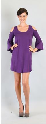 James & Joy Purple Bell Sleeve Dress