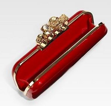 Long Patent Knuckle Clutch by Alexander McQueen