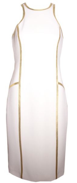 Michael Kors White and Gold Trim Dress