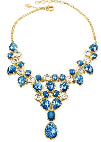 Amrita Singh Blue and Gold Bib Easter Necklace