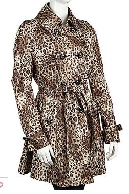Betsey Johnson Leopard Trench Coat