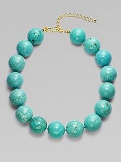 Kenneth Jay Lane Marble Bead Turquoise Necklace