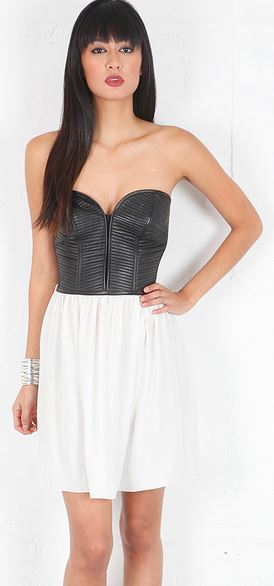 Parker Corset Dress in Black and White