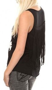 Black and Gold Love Fringe Tank Top Hot Topic