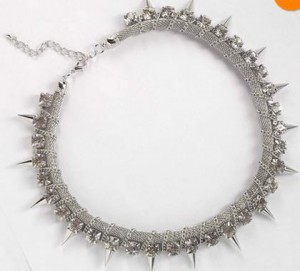 Crystal Chain and Spike Necklace