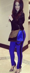 Khloe Kardashian Blue Black and Brown Bag