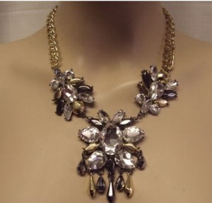 Sassy Strands Crystal Flower Necklace