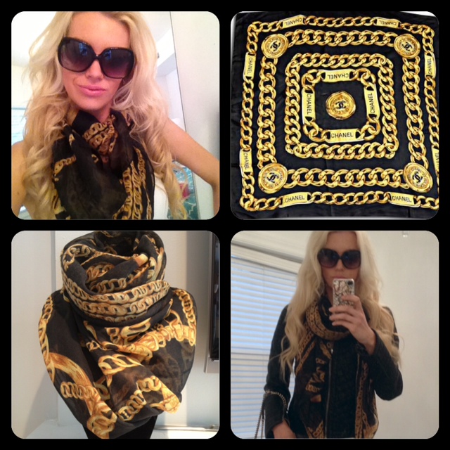 My Style: Chanel Inspired Chain Print Scarf