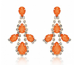 Beverly Orange Crystal Chandelier Earrings