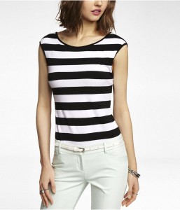 Black and white striped tee