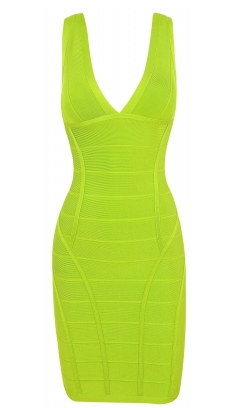 lime green plus size maxi dress Lewk Bandage Dress – Vanjah Styles main image 0