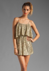 Gold Sequin Blusson Dress