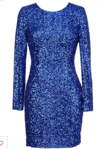 Romwe Blue Sequin Dress
