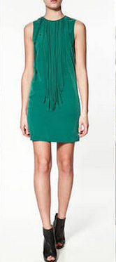 Zara Green Fringe Dress