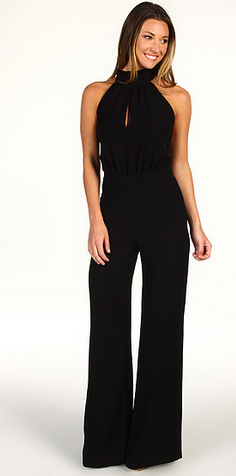 ABS Halter Wide Leg Jumpsuit with Keyhole