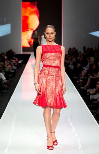 Chagoury Couture Red Lace Dress 2013