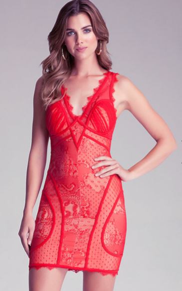 bebe Red lace dress