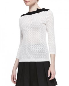 Red Valentino Contrast Knit Top
