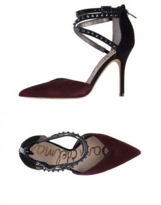 Sam Edelman Maroon and Black Studded Strappy Pumps