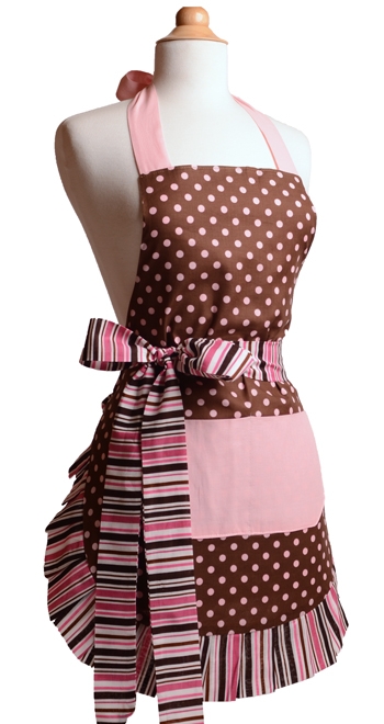 Pink and brown Flirty Apron
