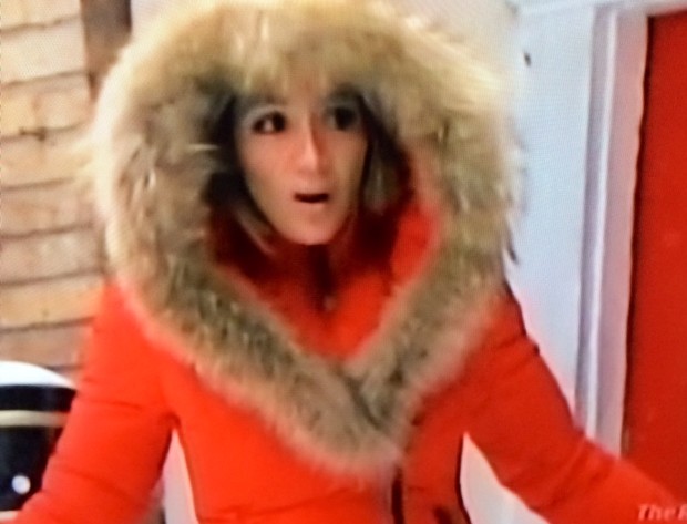 Melissa Gorga Red Fur Trim Coat by Mackage