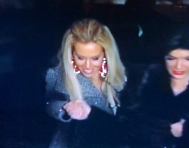 Dina Manzo's Ombre Sequin Coat at Ambers Party 