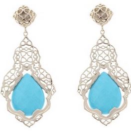 Turquoise and Silver Chandelier Earrings